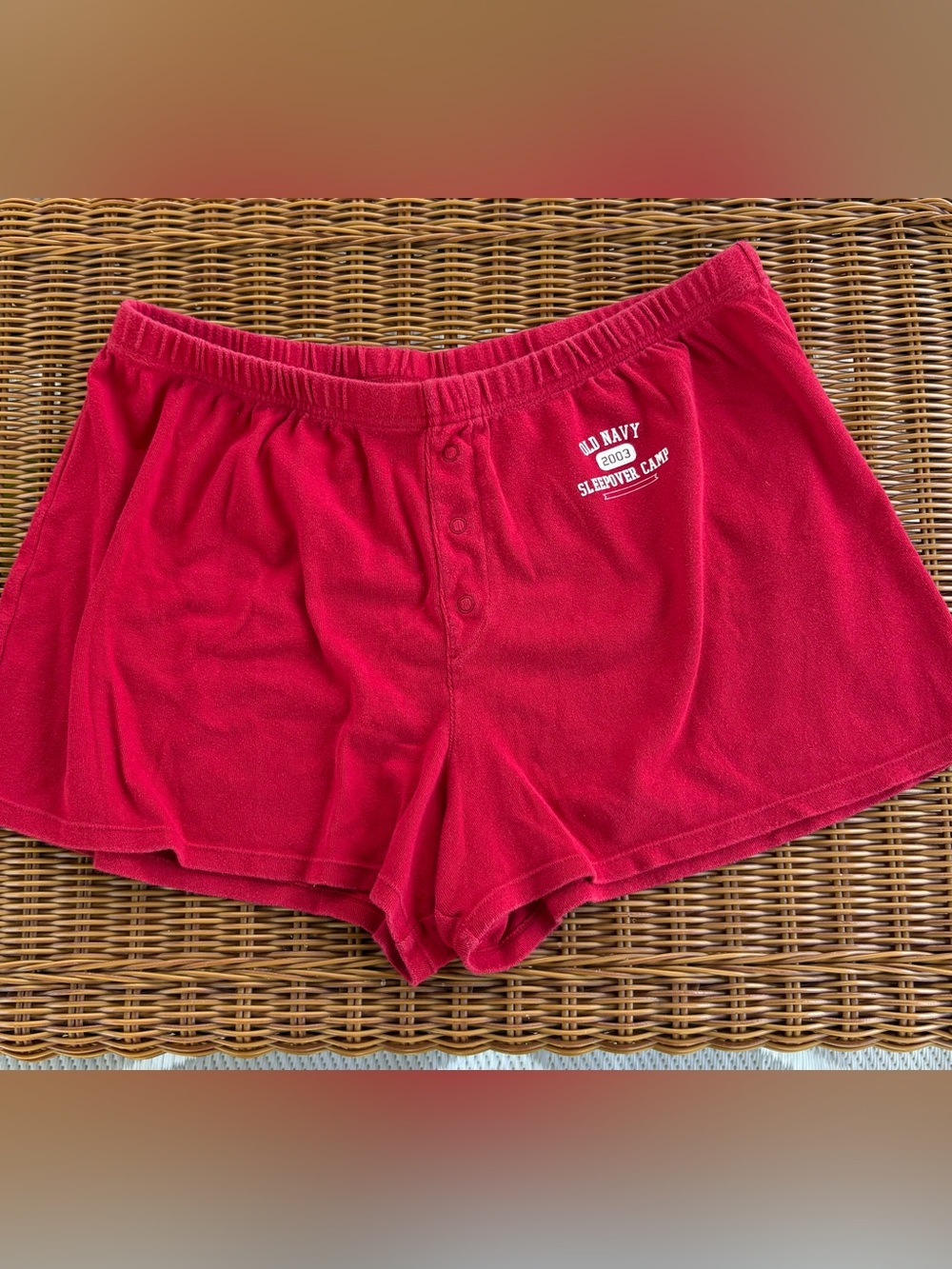 Vintage Y2K  Old Navy Red  Pajama Boxer Shorts From 2003 “Sleepover Collection “